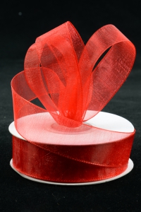 Organza Ribbon , Red, 7/8 Inch x 25 Yards (1 Spool) SALE ITEM